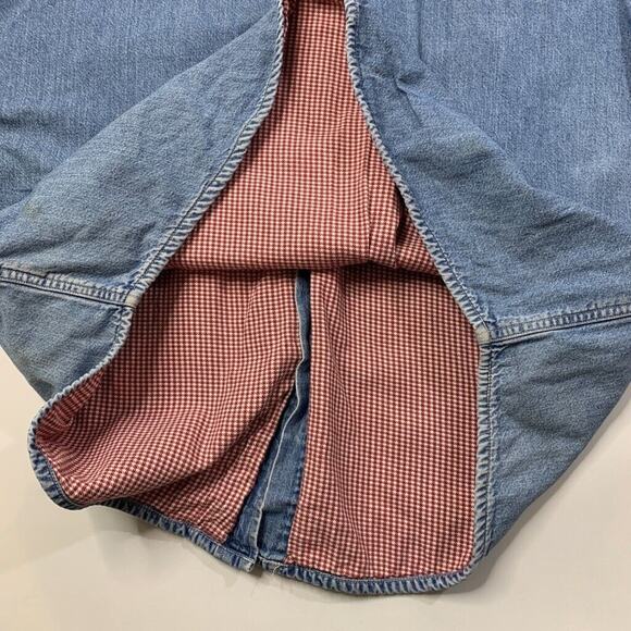 Vintage Guess Jean Shirt Mens M Medium Blue Denim Cotton Houndstooth Lined - Picture 11 of 14